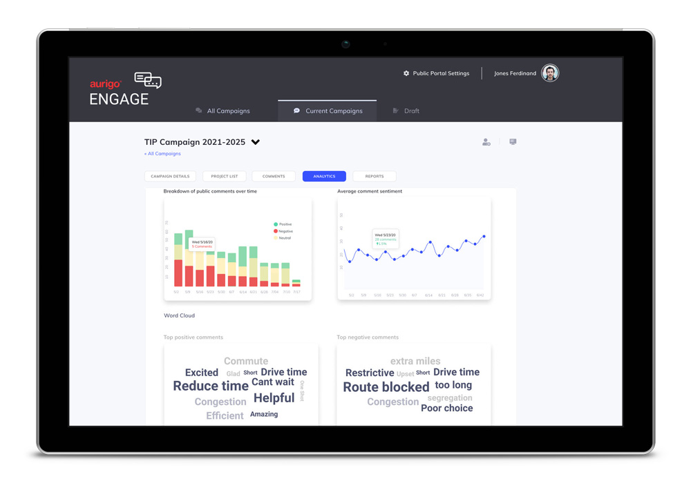 screenshot of Aurigo Engage